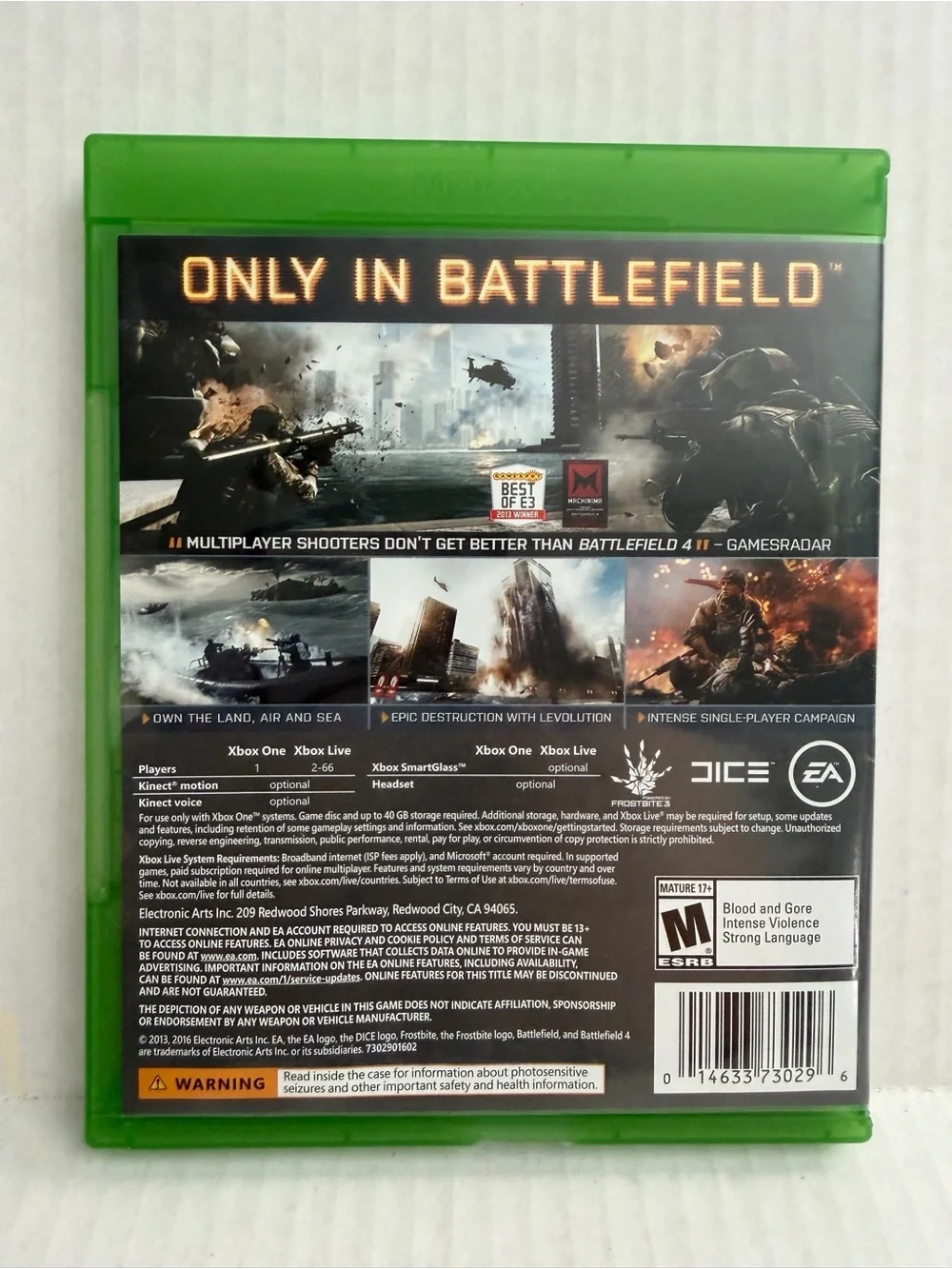 X Box One Battlefield 4 for